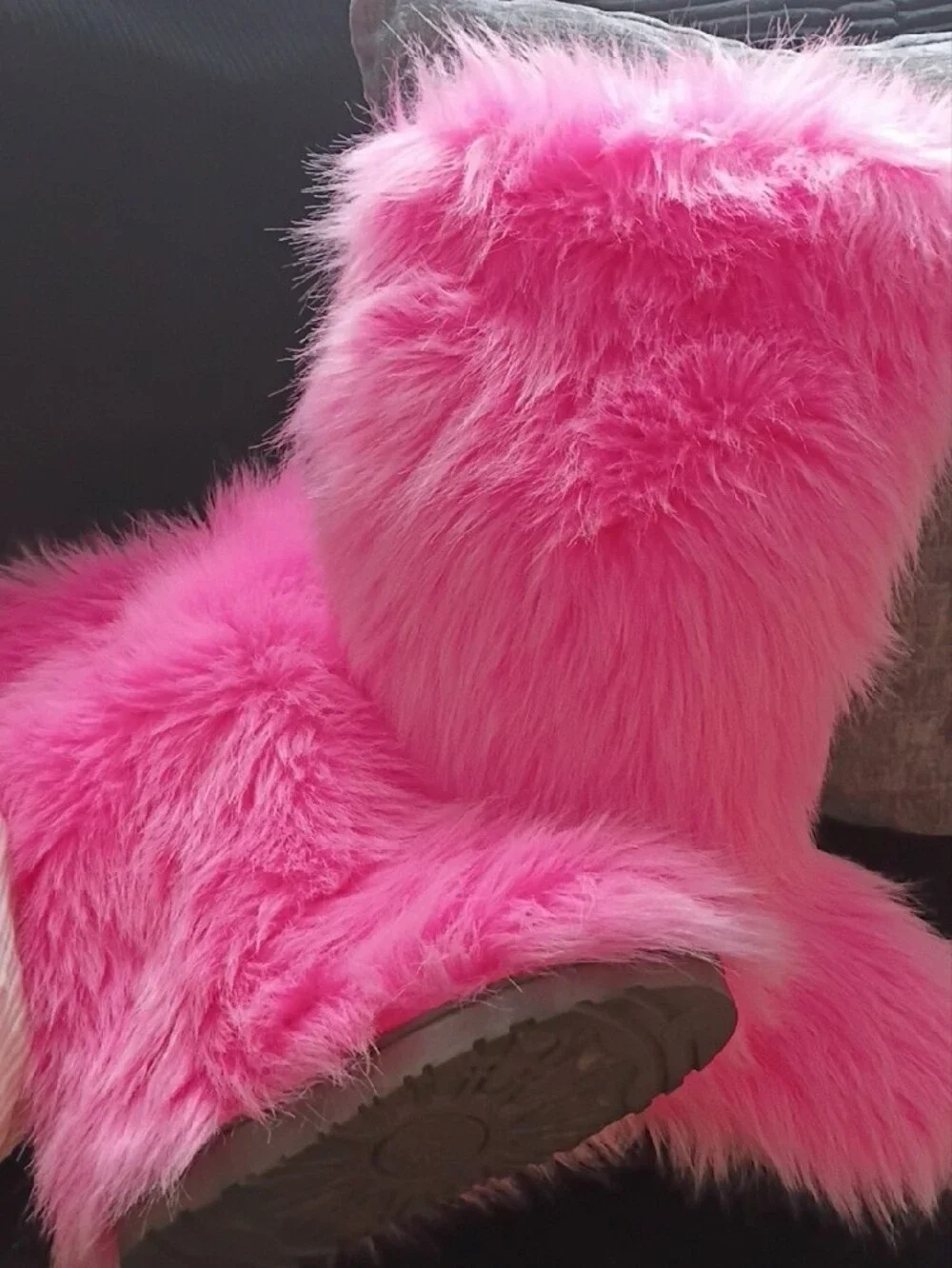 Pink Faux-Fur Boot Covers - Plush Costume Accessory